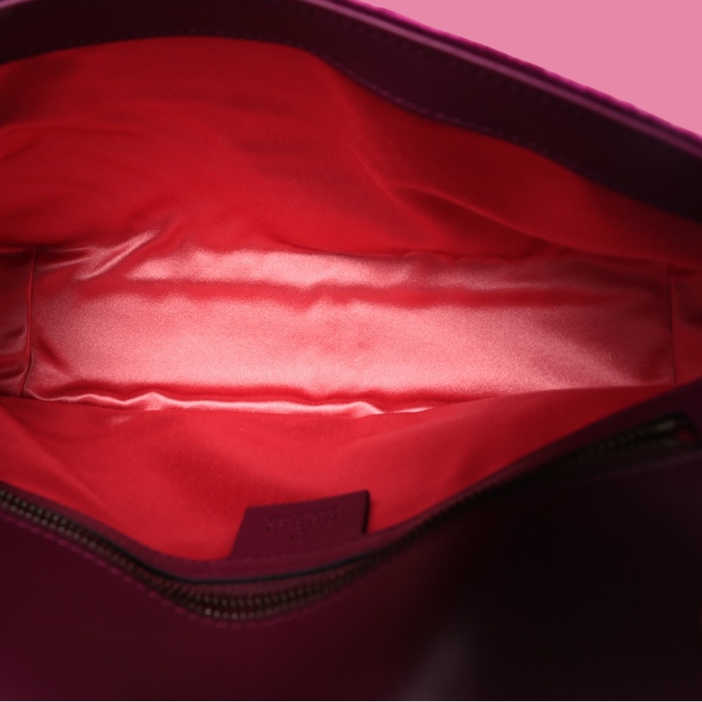 Gucci Velvet Matelasse Small GG Marmont Shoulder Bag Fuchsia Violet - Picture 9 of 10